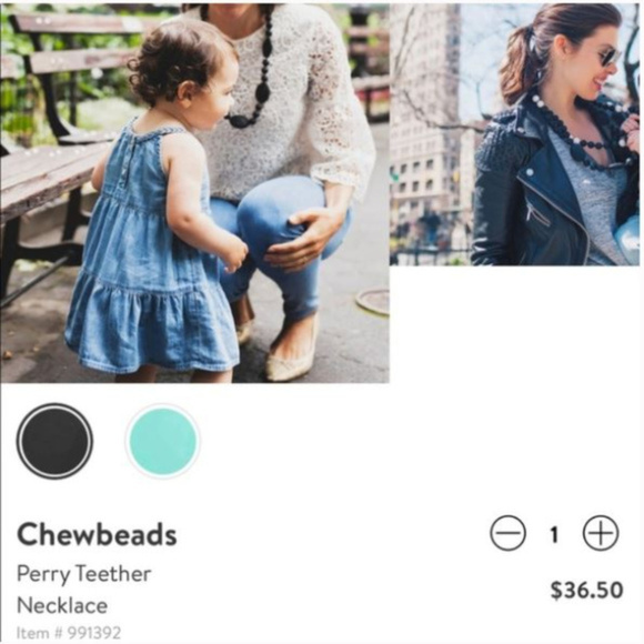 NEW! Chewbeads 'PERRY' Teether Necklace in BLACK - Picture 2 of 3